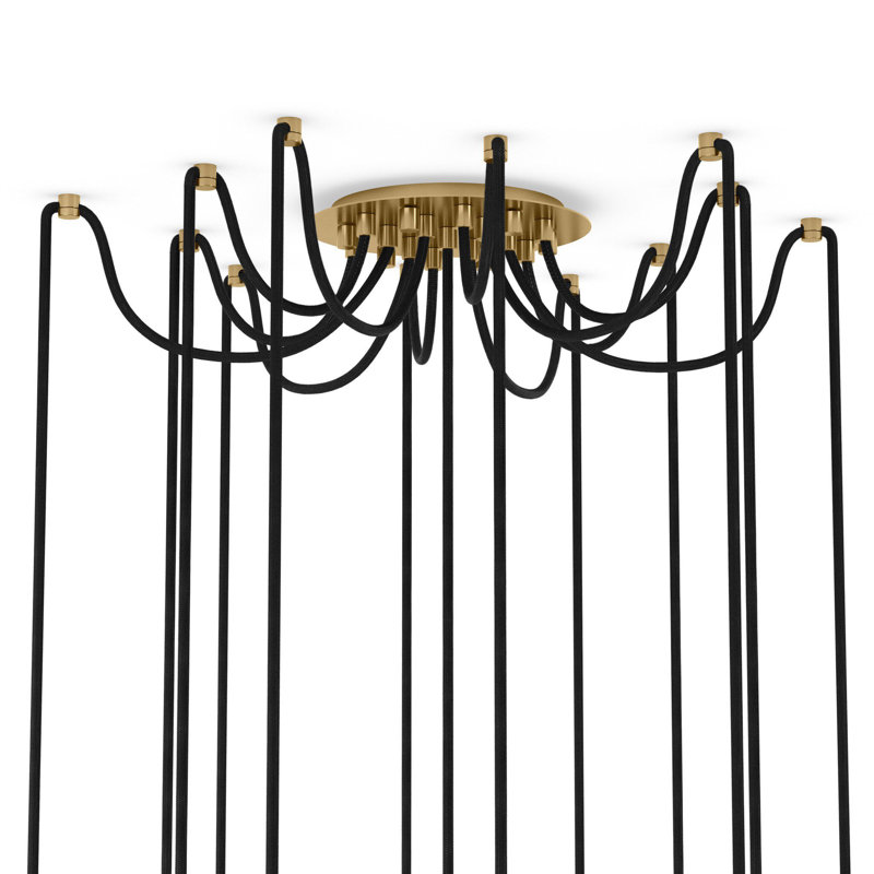 Spider Small Chandelier-Black Gunmetal, Burnished Brass