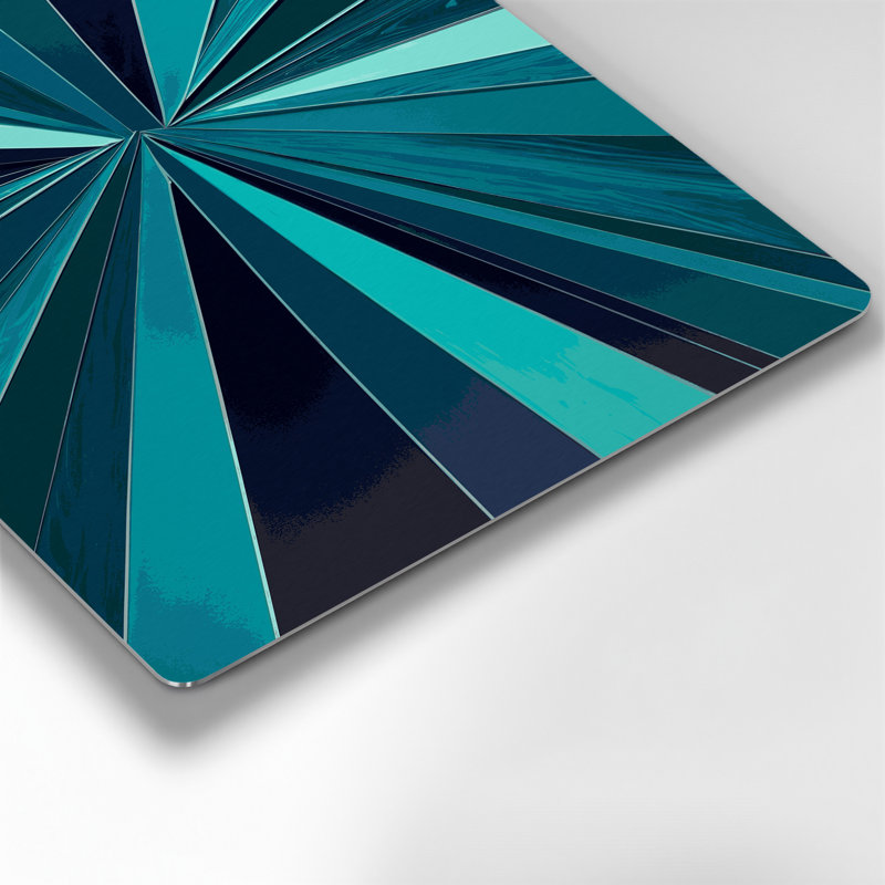 Art mural rigide en métal bleu 32, H 11 po x l 14 po