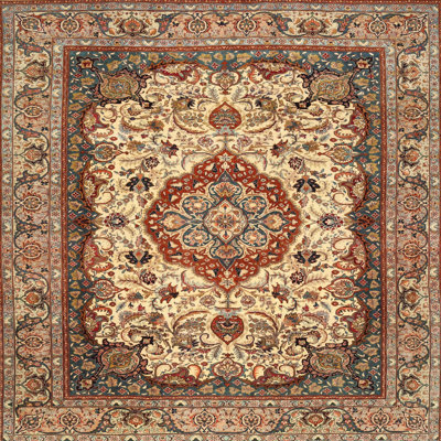 Tapis traditionnel brun / noir / rouge Stockseth