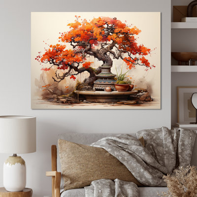 «Autumnal Bonsai Charm I», art mural arbre bonsaï