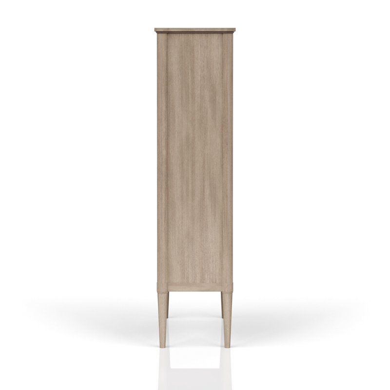 Casual Display Bookcase In Sand Colored Finish With Storage Feature Veneers Color 2 Shelves And Function