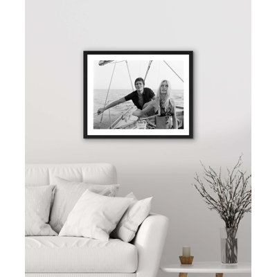 Brigitte And Alain Sailing - Print on Wood