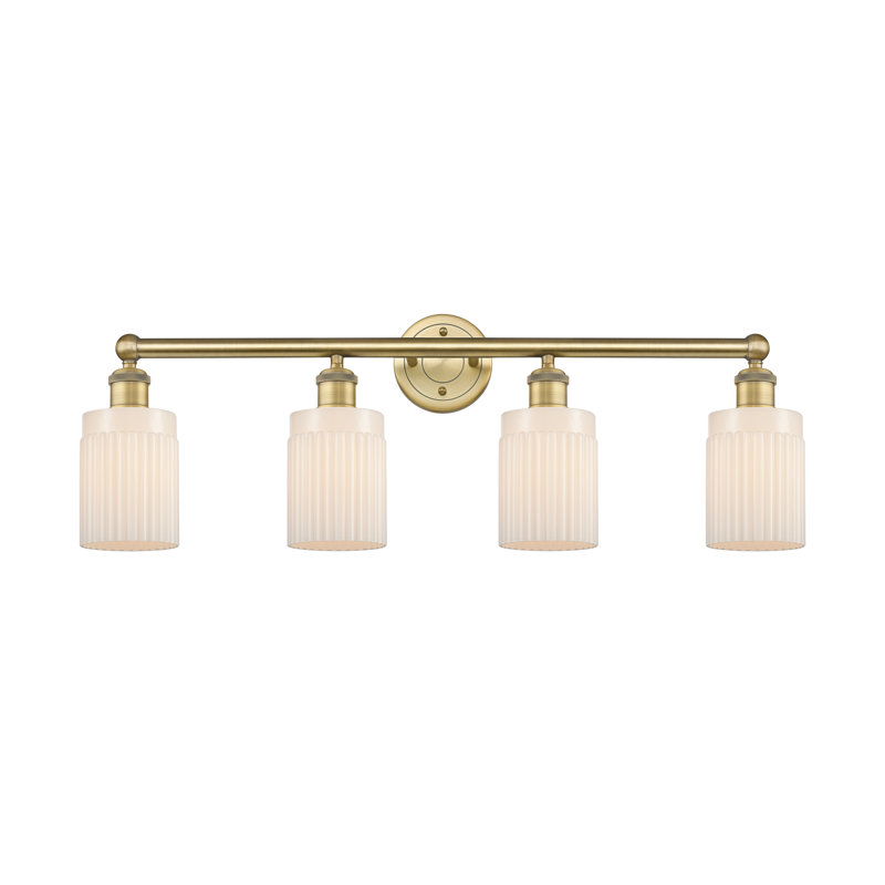 Kamena 4 - Light Dimmable Vanity Light, Matte White, Brushed Brass
