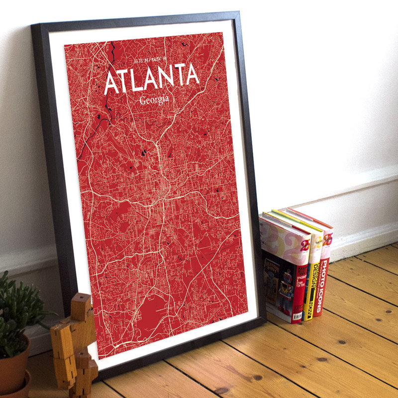 Atlanta - No Frame Print, 91.4cm H x 61cm W x 0.13cm D, Pink