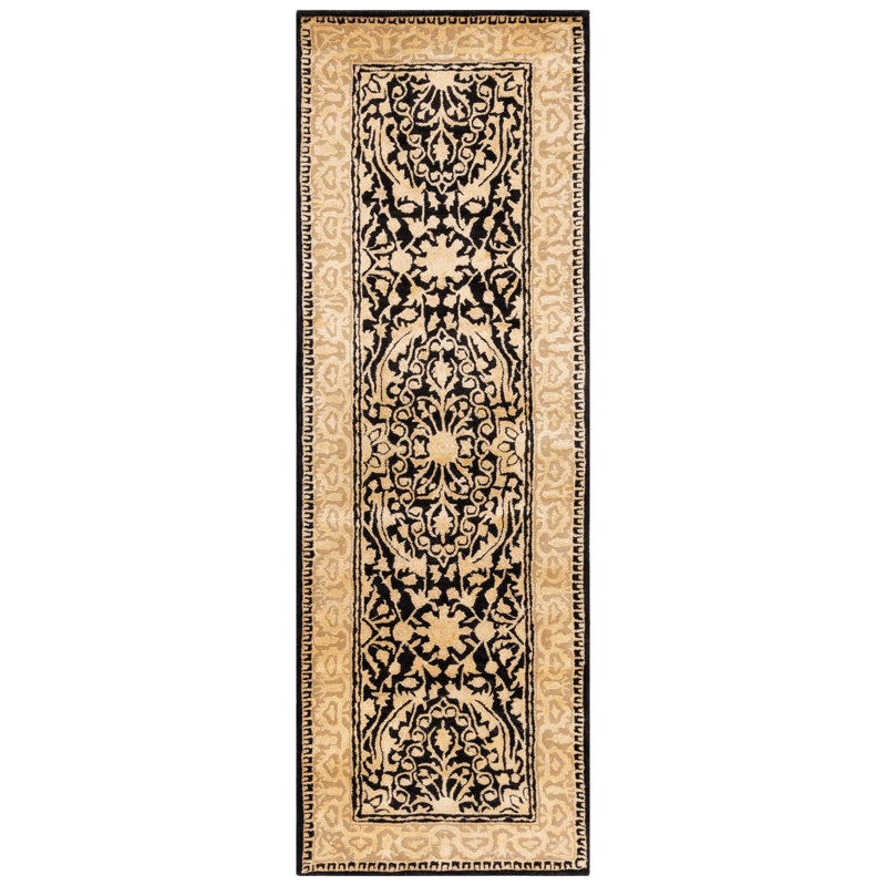 Tapis oriental en laine touffeté à la main Braxtan Silk Road, Tapis de couloir 2 pi 6 po x 8 pi