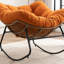 Chaise d'appoint berçante rembourrée Chenille-1979175380