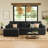  Bianca Wide Plush Corduroy 3-Seat L Shaped Modular Sofa with Storage-515154101-522429801