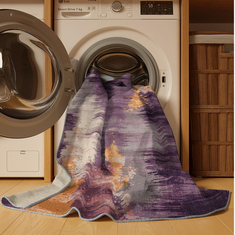 Tapis aquarelle lavable à la machine, Carré 3 pi