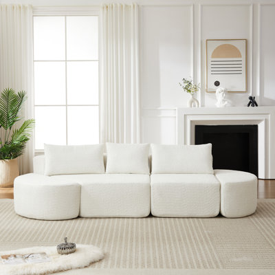 Canapés modulaires spacieux, tissu chenille, design moderne pour la maison et le bureau