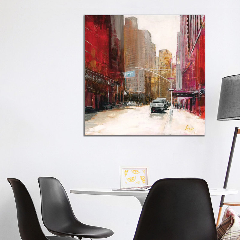 Red Fusion V by Luc. - Wrapped Canvas Painting, 93.98 cm H x 93.98 cm W x 3.175 cm D