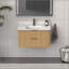 Meuble-lavabo cannelé avec lavabo et quincaillerie intégrés-130846704-130846706