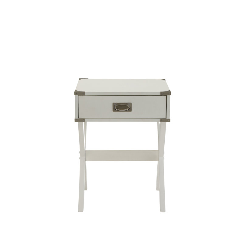 Babs White Finish Accent Table, White