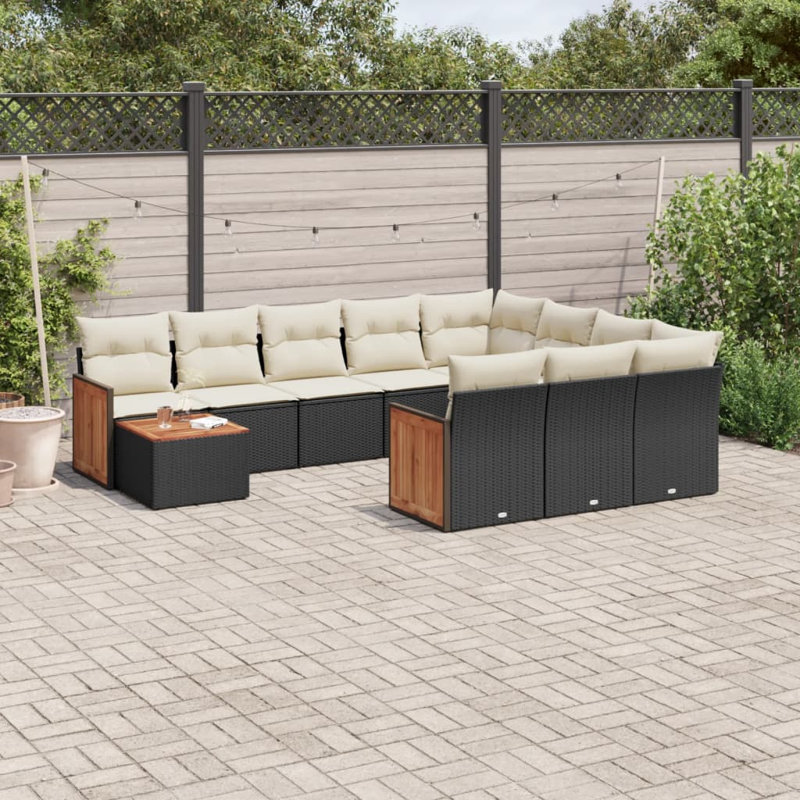 Ensemble de canapé de jardin Vidaxl - noir