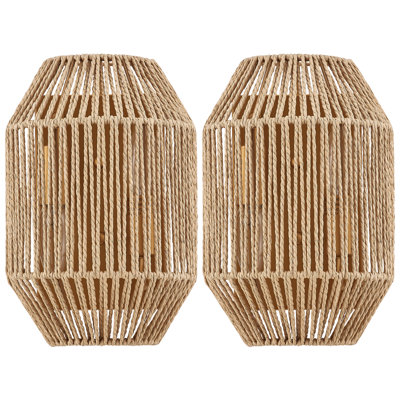 Rustic Hand-Woven Flush Mount Wall Sconce