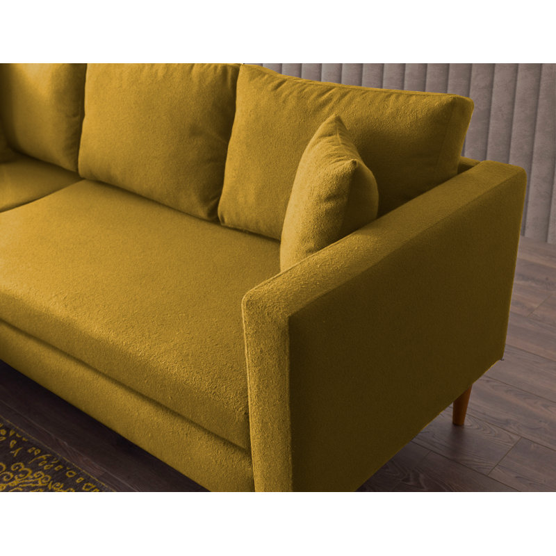 Canapé modulaire Montaldi, Velours moutarde