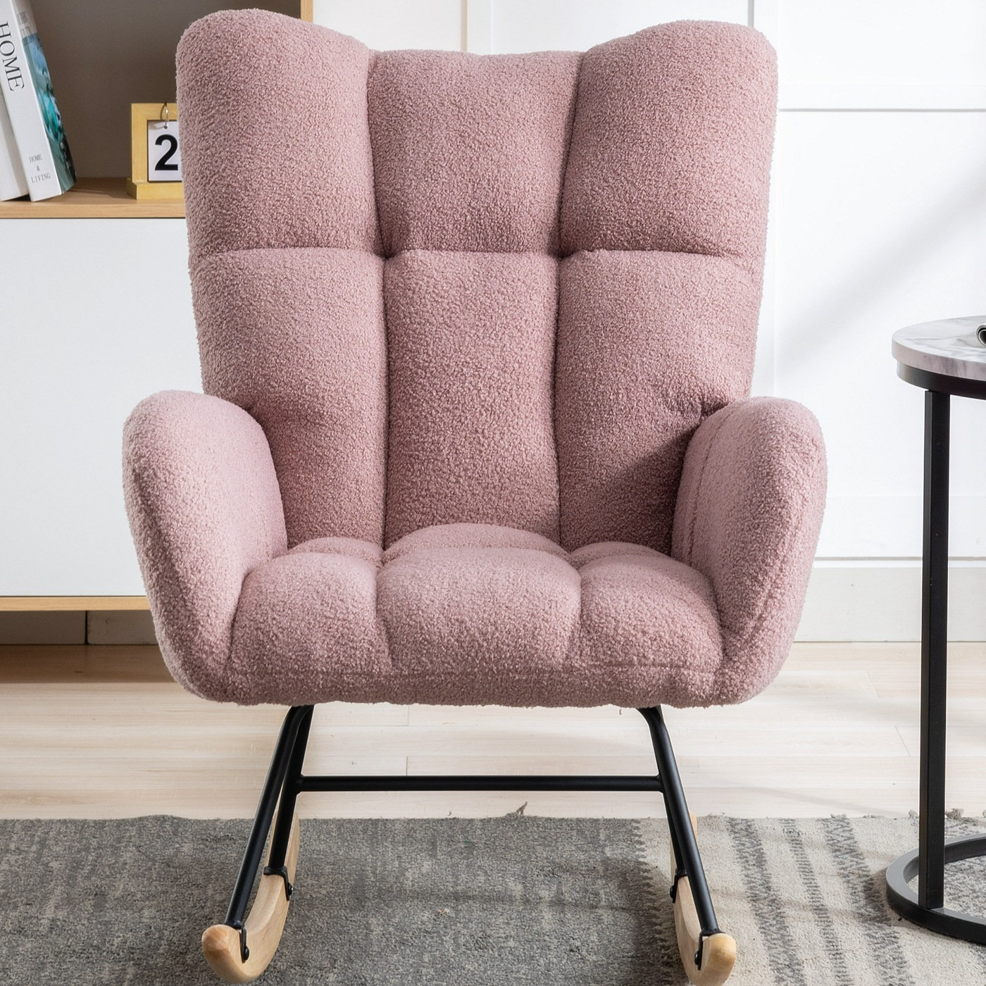 George Oliver Fabric Rocking Chair With Safe Solid Wood Base - Wayfair ...