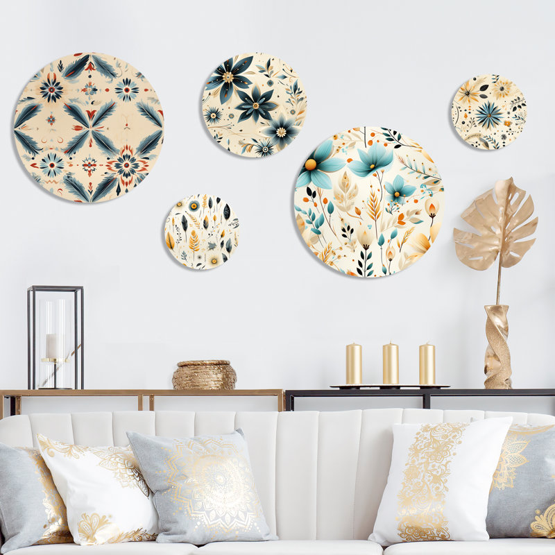 Thorin - Geometric Modern Round Wall Art Set Of 5