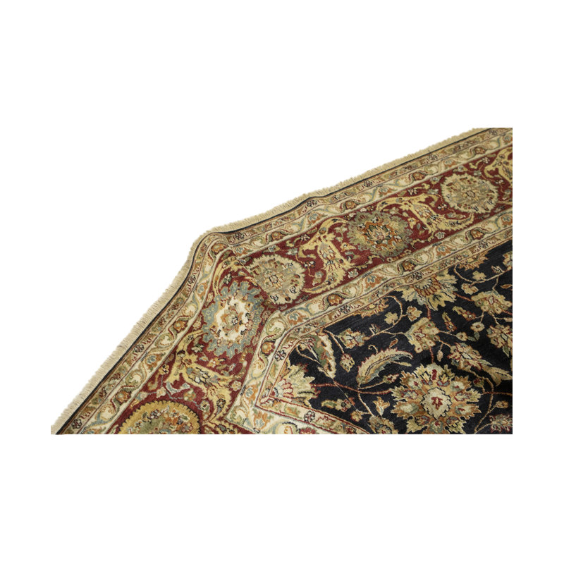 Tapis noir et rouge de haute qualité noué à la main