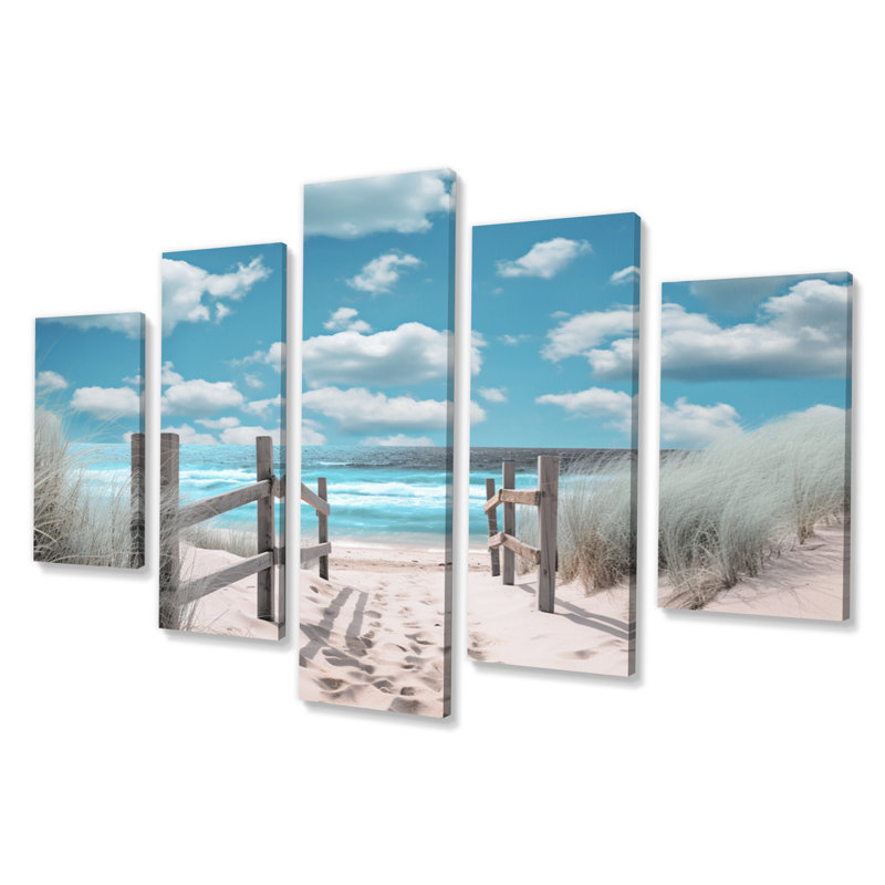 «Beach Seascape Dreams Path I on Canvas», reproduction de 5 pièces