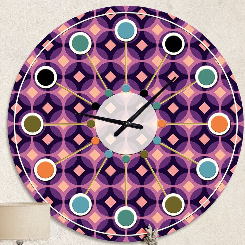 Horloge murale rétro Mid-Century, Moyenne