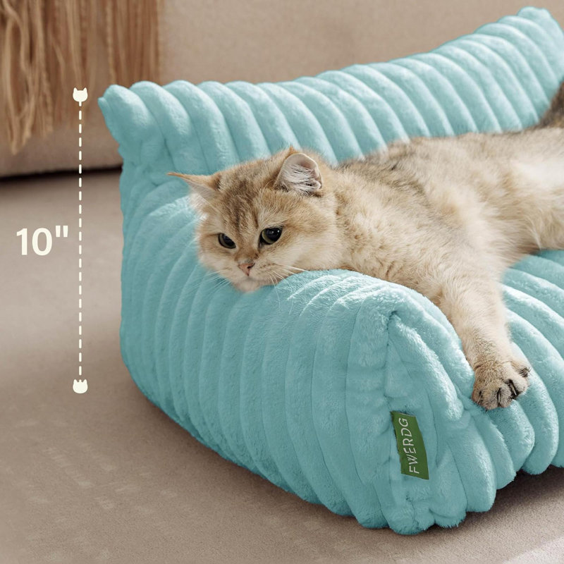 Joli lit mignon pour animaux de compagnie, canapé-lit pour chats avec soutien, petit canapé-lit pour petits chiens, Bleu