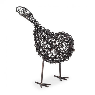 Curly Woven Standing Bird Figurine