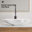 Lavabo vasque de salle de bain en forme de coquille de meuble-lavabo sur comptoir 24 po x 13 po blanc sans Darin