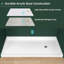 L 72 po x l 36 po Base de douche simple à seuil bas ADA avec drain à droite, bac de douche en acrylique antidérapant et base, plateau de douche blanc brillant avec ensemble de drain, base de douche à bride à carreaux à 3 côtés pour alcôve à 3 parois Installation-128706392