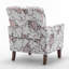 Chaise avec accoudoirs en mélange de polyester à motifs, structure en bois de bouleau massif avec pieds fuselés bruns, chaise d'appoint rembourrée de mousse avec garniture pour le bureau du salon