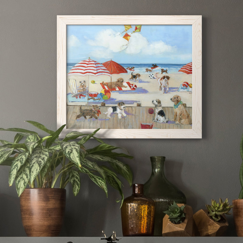 «Beach Bark Park II», reproduction d'art sur toile encadrée, H 24 po x l 18 po x P 1,5 po, Blanc