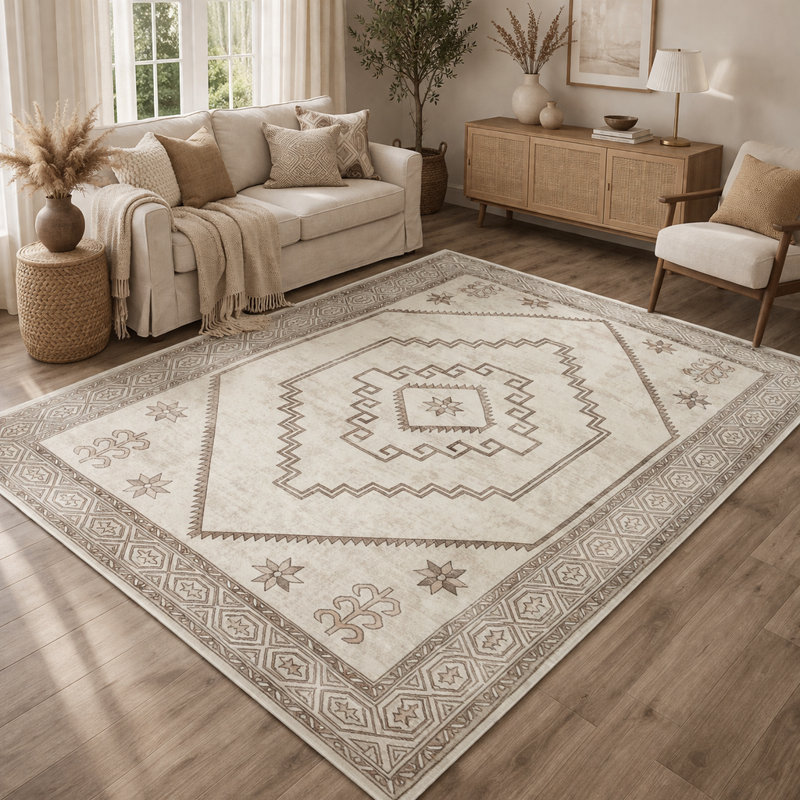 Oriental Machine Tufted Shag Area Rug, Rectangle 200 x 290 cm