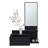 Vienna 23.6" Wide 3-Tier Shelf  Floating  Mirror Console Table, Full Extension Drawer White-767172797