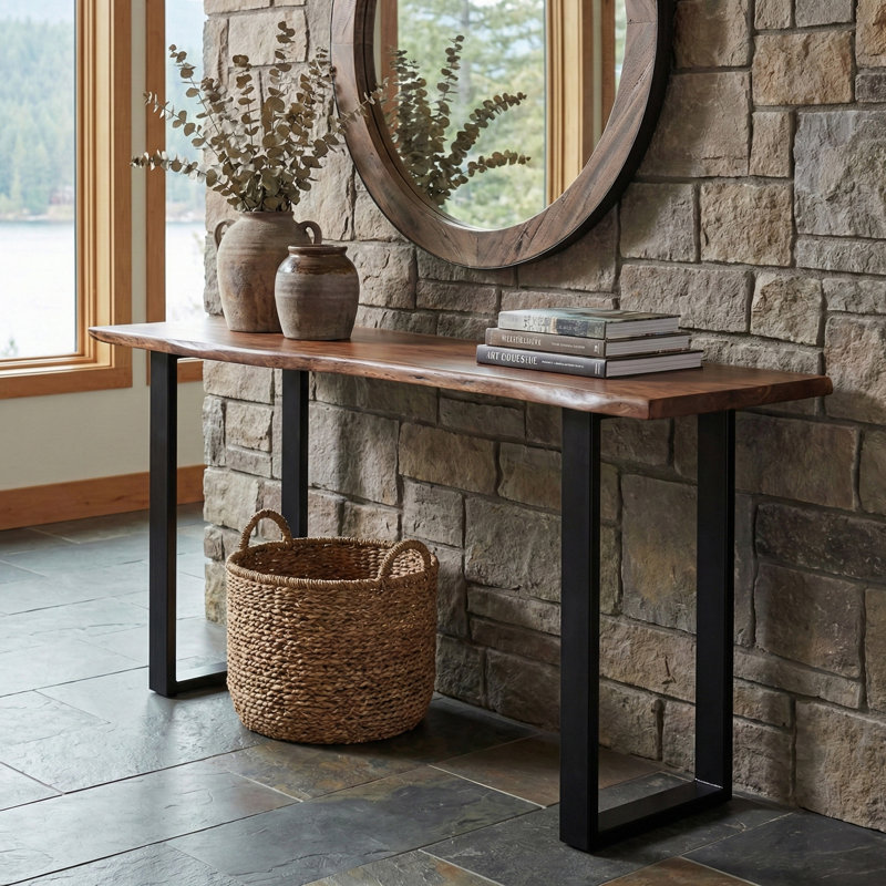 Console Spokane, Brun acacia, H 34 po x l 70 po x P 16 po