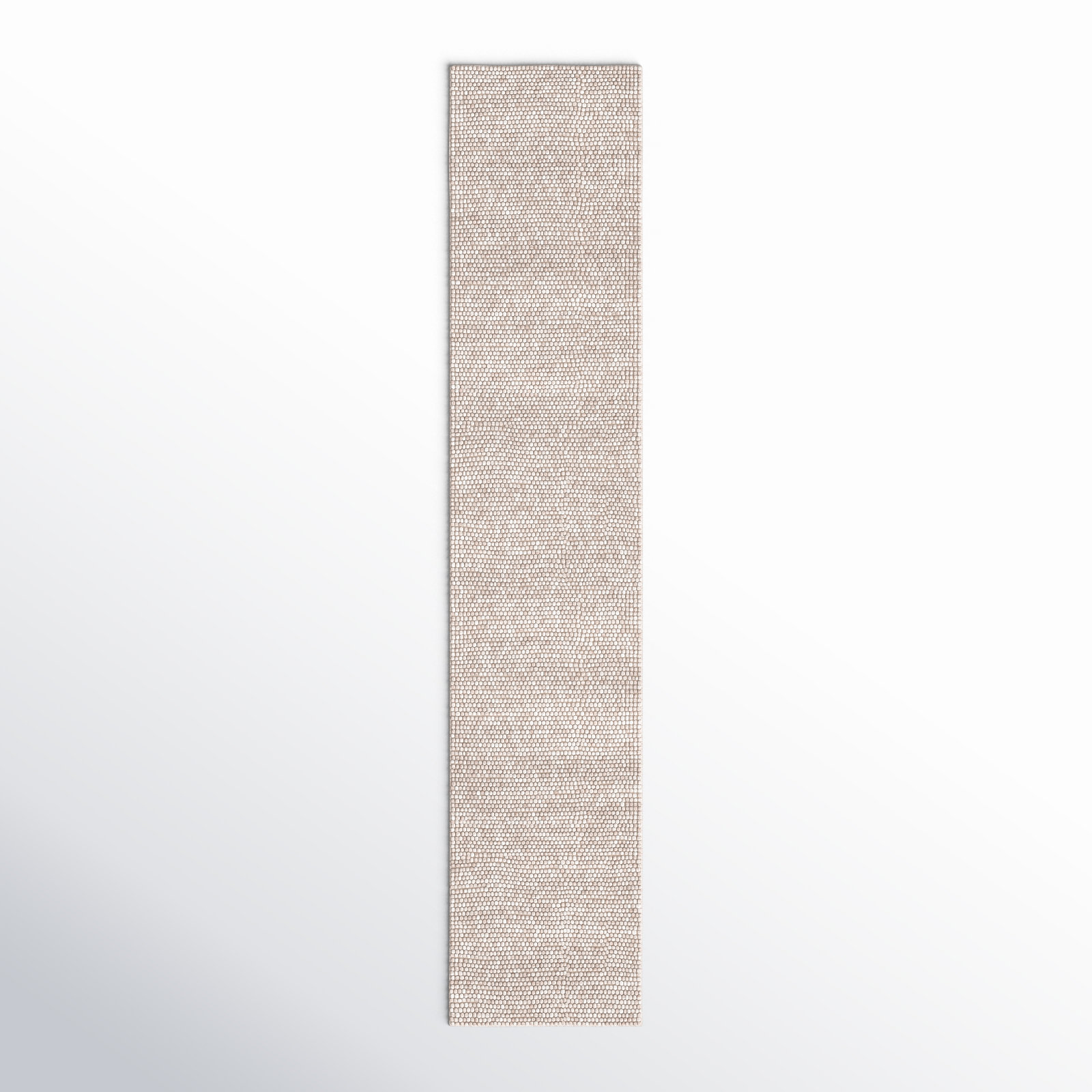 Elle Beige Hand-Woven Wool Rug, Runner 2' x 6'