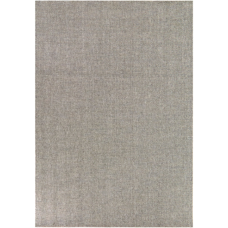 Yarborough Grey Simple Chevron Indoor/Outdoor Area Rug, Rectangle 5'3" x 7'