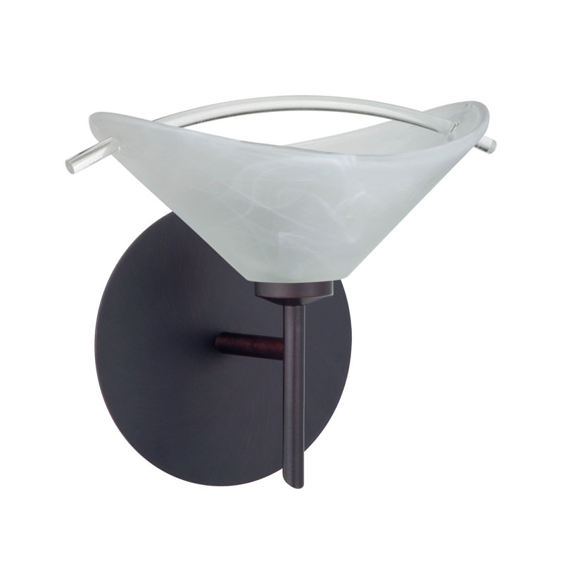 Grainger Armed Sconce, Bronze, Marble/Clear, Incandescent
