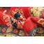 Tapis unique en laine noué à la main de style uzbek Gazni rouge des années 2010 de 6 pi 7 po x 9 pi 7 po Quantaya