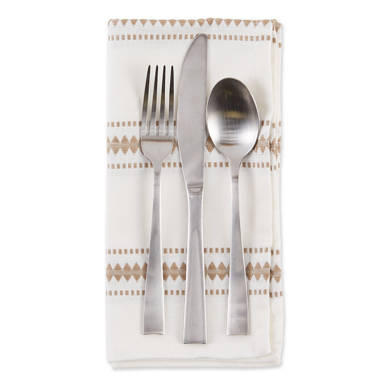 Kuhlman Cotton Striped Square Napkin, Stone