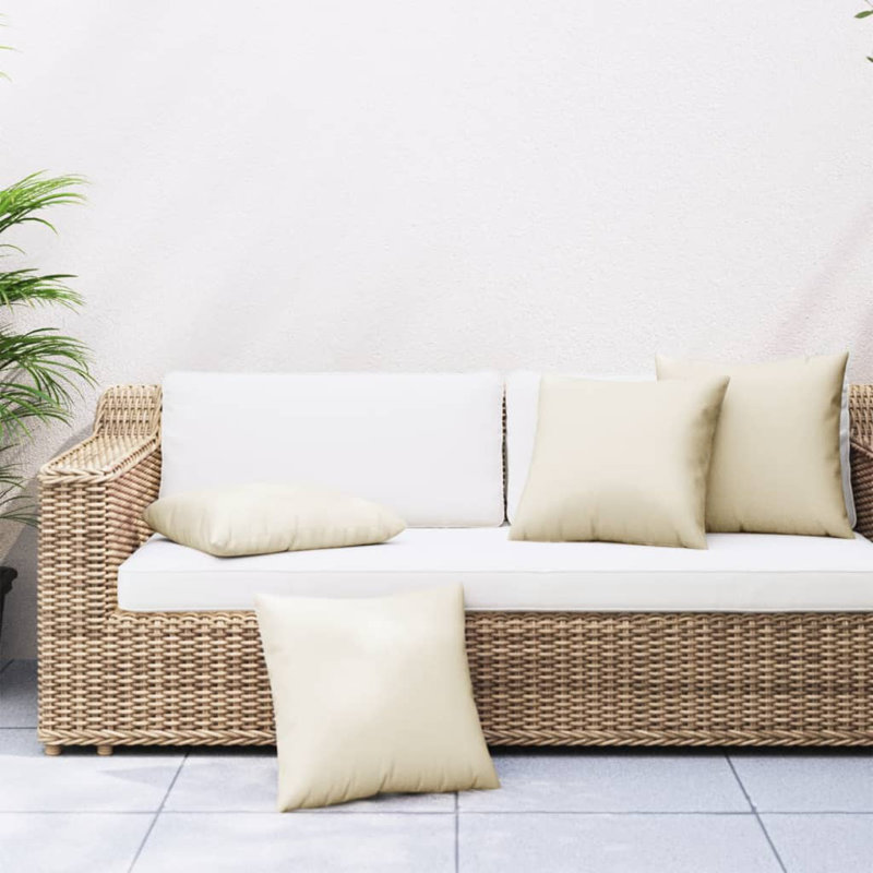 Coussin de canapé 4 pièces Ebern Designs crème 15,7 po x 15,7 po, L 15,7 po x P 15,7 po, Crème