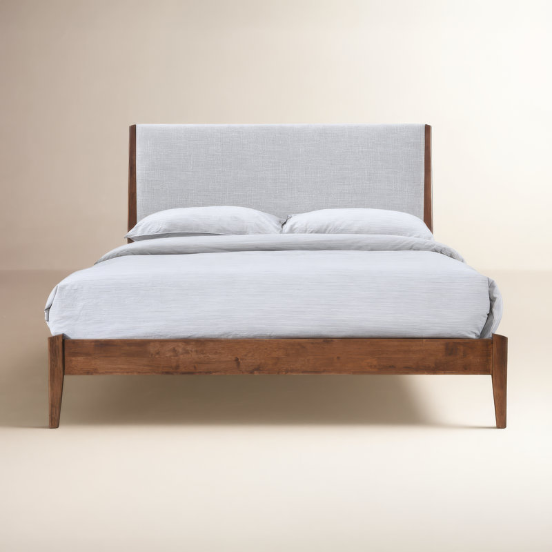 Javi Upholstered Platform Bed, King, Walnut