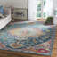 Tapis bleu sarcelle / rose / orange à motif oriental Gonzalez-25745337