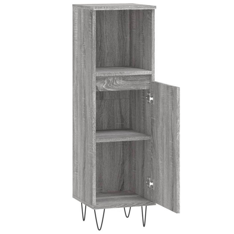Huard Freestanding Linen Cabinet, Grey Sonoma