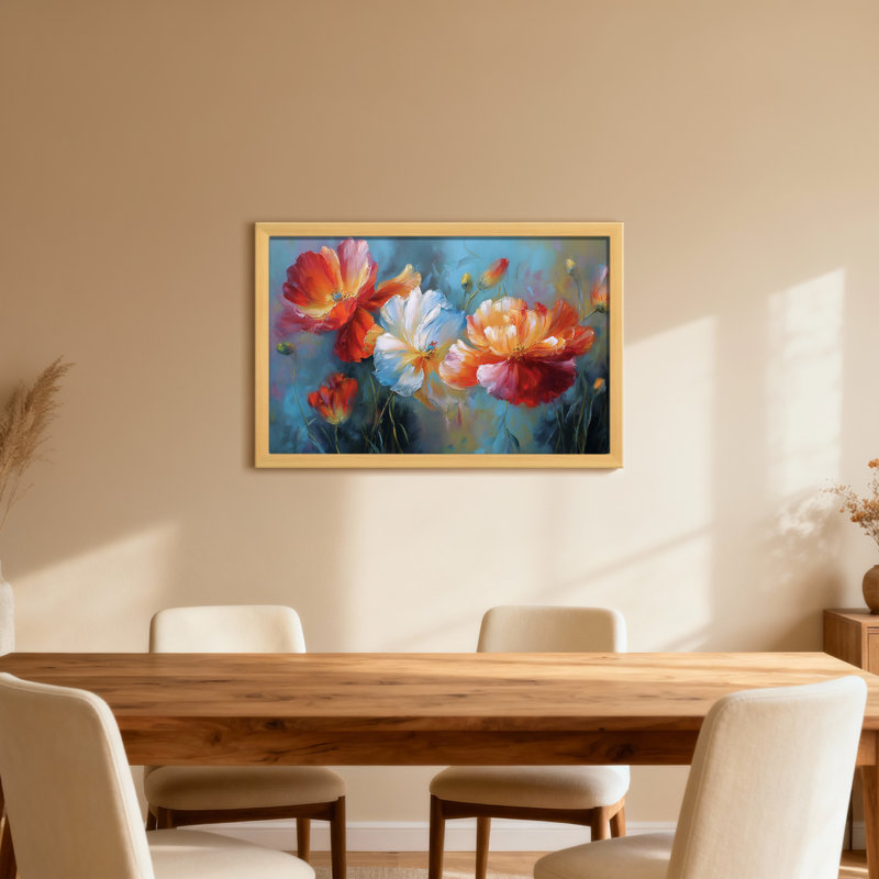 Plantes et fleurs, impression florale sur toile, H 12 po x l 18 po, Toile tendue, Ne s’applique pas