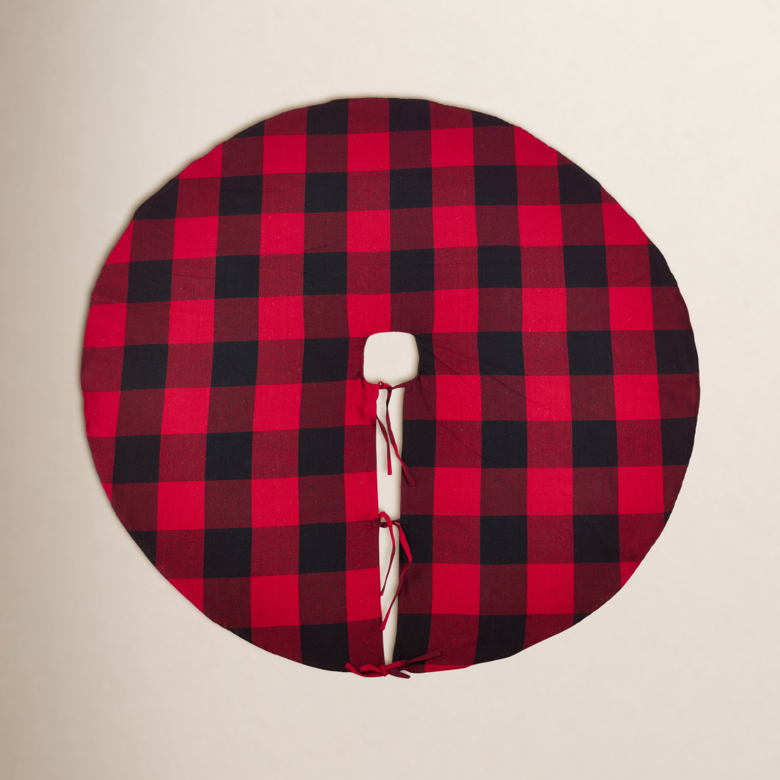 Cotton Tree Skirt, Red/Black, 84"