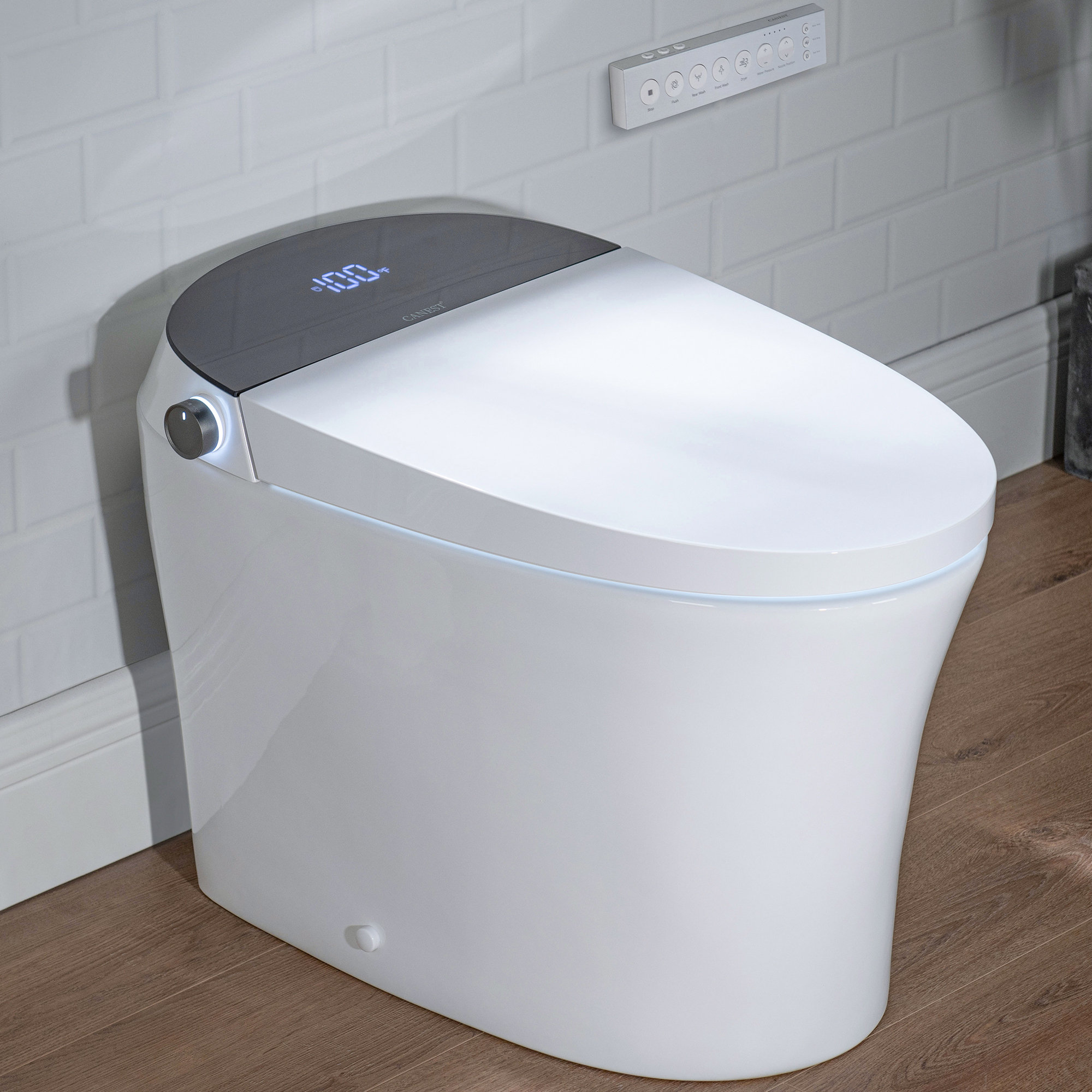 CANEST Smart Toilet with Foot Sensor Flush, HD Display, Heated Seat ...