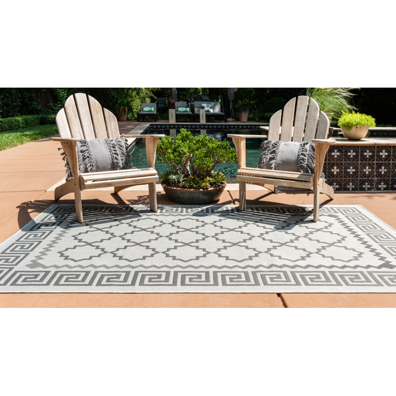 Hancock Geometric Indoor / Outdoor Rug, Rectangle 5'3" x 8'