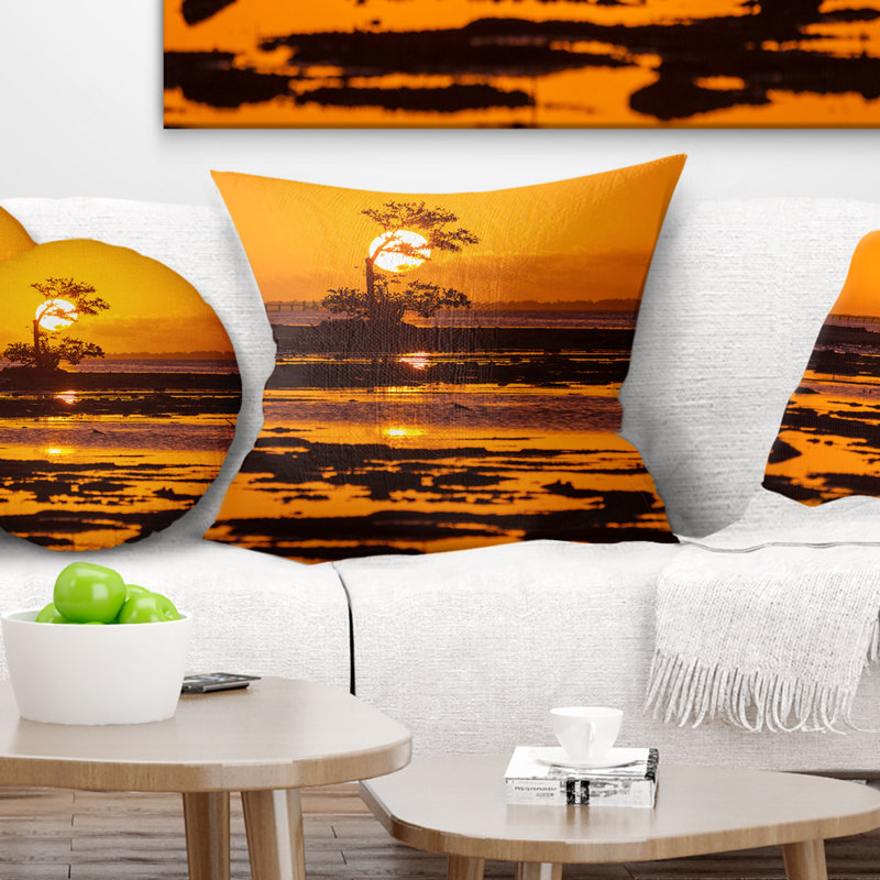 Coussin Lonely Mangrove sur la côte de la Floride - paysage, 16 po x 1 po, Coussin décoratif