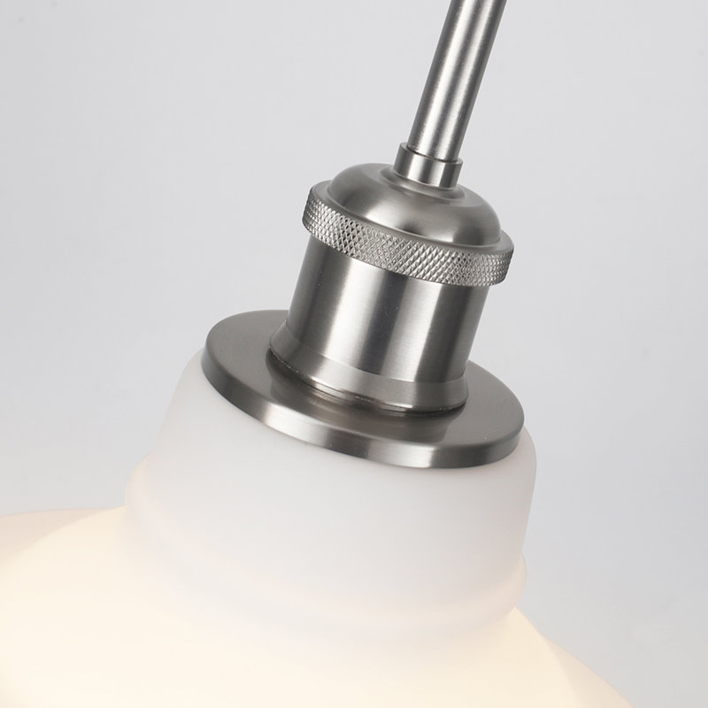 George Oliver 1-Light 11 inch Nickel Modern Single/Shaded Bowl Pendant for Kitchen Island, Nickel