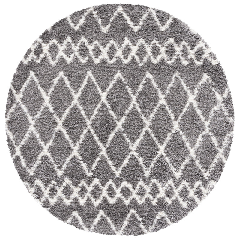 Matterson Berber Shag Performance Geometric Rug, Round 3'
