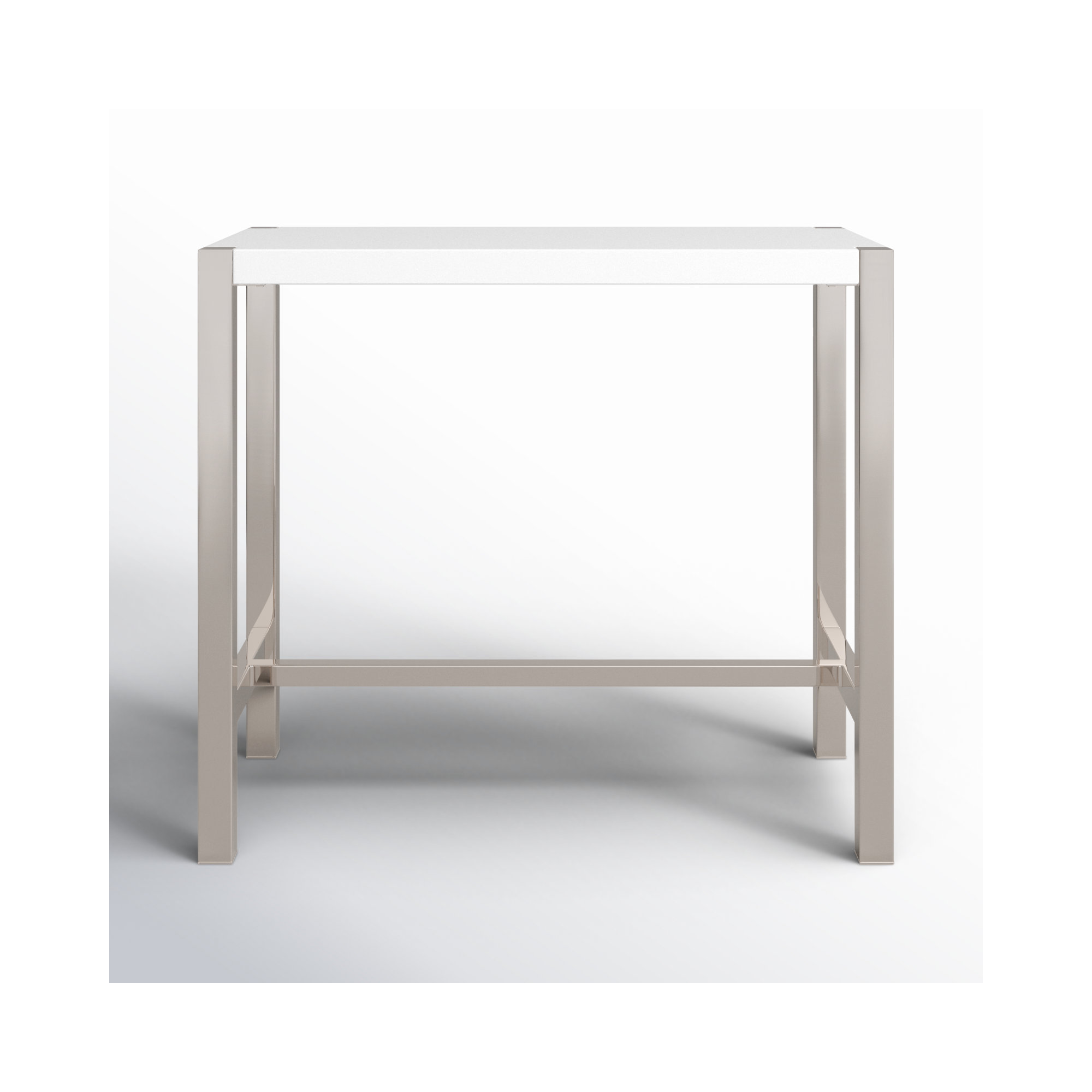 Bandon 47'' Dining Table, White, Bar Height (41" Height)